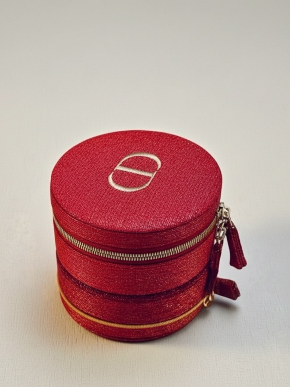 Red Dior Beauty Jewelry Case with Gold Accent with original box